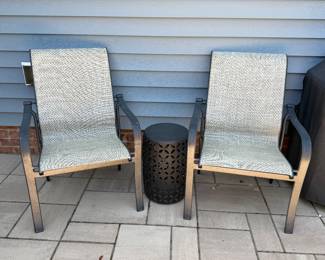 Pair of outdoor sling chairs
