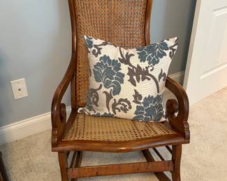 Antique cane rocker
