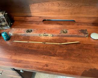 Antique level and carpenters ruler