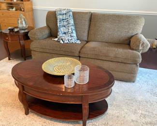 La-Z-Boy sofa and oval coffee table and end table