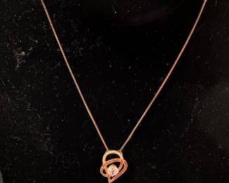 Rose Gold Plated "I Love You to the Moon and Back" Heart Pendant Necklace