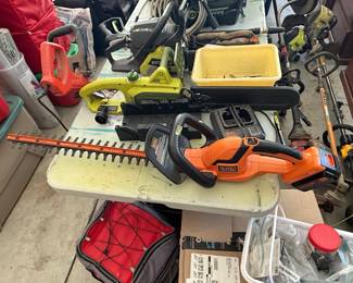 Black & Decker 40V Hedge Trimmer and Ryobi 40V Chainsaw Set
