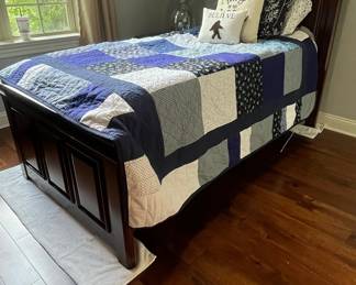 Dark Wood Sleigh Bed Frame