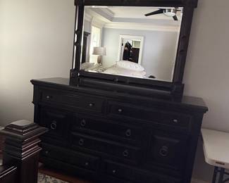 Bernhardt Dark Wood Dresser with Mirror
