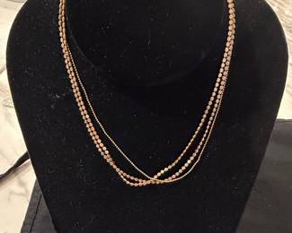 Multi-Strand Diamond Cut Ball Chain Necklace
