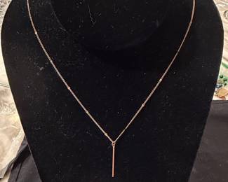 Minimalist Bar Pendant Necklace with Beads