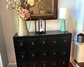 Black Apothecary Chest with Ring Pulls