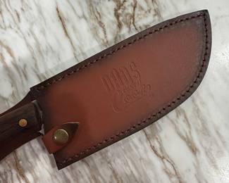 Dads Cook Hammered Finish Chef's Knife with Leather Sheath