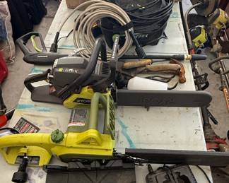 Ryobi 40V Cordless Chainsaw and Greenworks Pressure Washer Wand