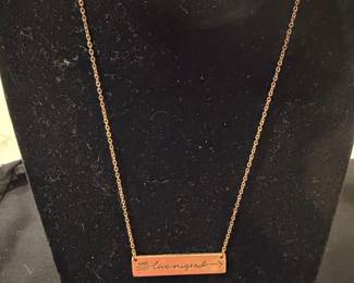 Bar Necklace with "Always Live Original" Engraving