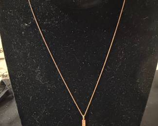 Rose Gold Diamond Bar Necklace