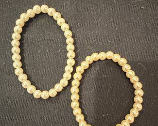 Faux Pearl Stretch Bracelet Set (Set of 2)