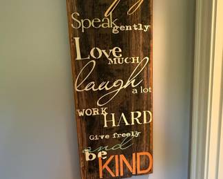 Inspirational Wood Wall Art Sign with Multiple Phrases