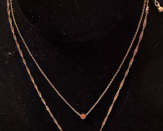 Layered Rose Gold-Tone Necklace with Disc Pendant