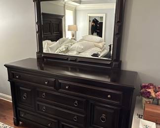 Dark Wood Dresser with Mirror