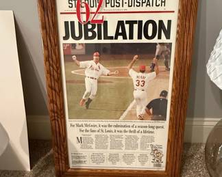St. Louis Post-Dispatch "Jubilation" Newspaper Front Page - Mark McGwire's 62nd Home Run
