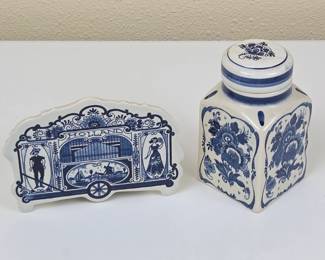 Lot #161 -  Delft Blue Hand-Painted Dutch Ceramic Decorative Collectibles Made in Holland