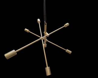 Lot #190 - West Elm Mobile Chandelier Modern Golden Sputnik Chandelier Ceiling Light Fixture with Adjustable Arms