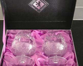 Lot #70 -  Edinburgh International Hand Cut Crystal Brandy Glasses Set in Original Box