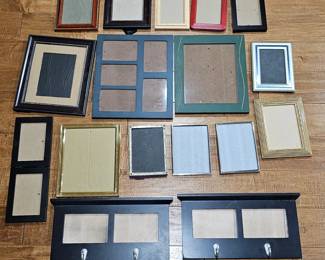 Lot #226 - Assorted Decorative Photo Frames and Wall Hooks Multi-Style Wall Decor