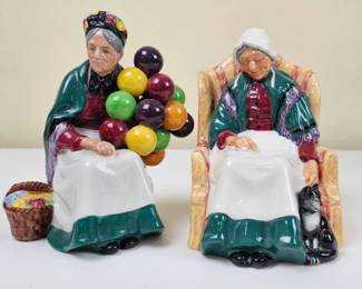 Lot #178 -  Royal Doulton The Old Balloon Seller and Forty Winks Figurines Ceramic Vintage Collectibles