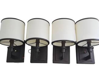 Lot #196 - Maxim Lighting Model 12059WT0I Wall Sconces with White Fabric Shades
