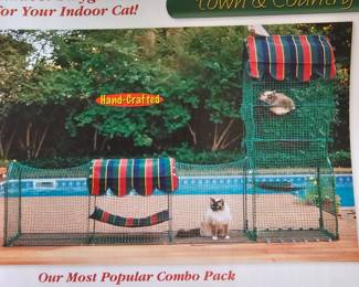 Lot #205 - Kittywalk Town & Country Outdoor Cat Enclosure System Combo Pack with Hammock and Shade Awning