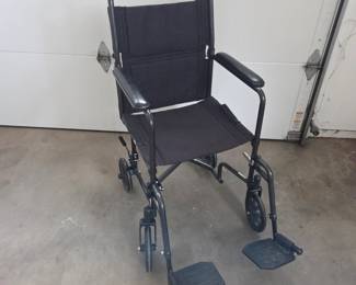 Lot #222 - Drive Steel Transport Chair Series Lightweight Folding Wheelchair with Detachable Footrests and Padded Armrests