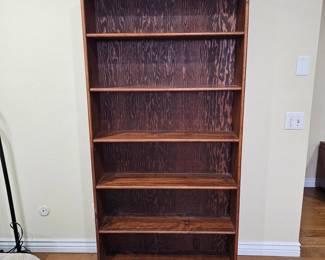 Lot #184 - Vintage Solid Wood Bookshelf with Rich Wood Grain Finish