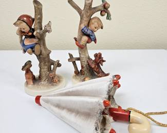 Lot #175 -  Vintage Hummel Figurines and Porcelain Umbrella Wall Pocket Vase