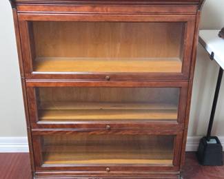 Lot #105 -  Classic Wooden Glass Front Barrister Bookcase with Stacking Shelves