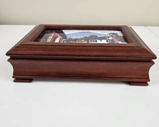 Lot #48 -   Decorative Tea Box with Scenic Antigua Guatemala Inset