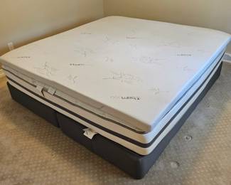 Lot #115 -  Brooklyn Bedding King Size Topper, BeautyRest Hartfield Luxury Firm Mattress and Split King Box Spring Set 