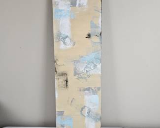 Lot #111 - Local Artist Modern Abstract Wall Art Painting on Canvas with Soft Neutral Tones