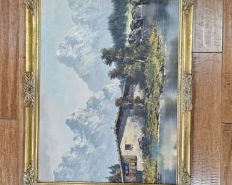 Lot #122 - &nbsp;Original Signed Friedrich Karl Thauer Oil Painting Einbachmühle near Mittenwald Landscape in Ornate Gold Frame&nbsp;