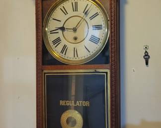 Hand Carved Regulator Wall Clock