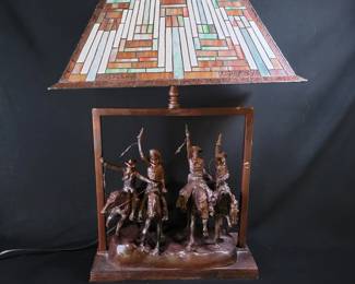 Fredric Remington Bronze Lamp
