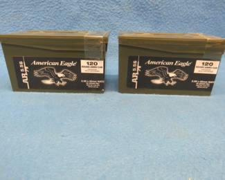 Lot 145. 240 American Eagle 5.56 in small plastic replica ammo boxes
