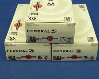 Lot 199. 150 Federal 9mm rounds