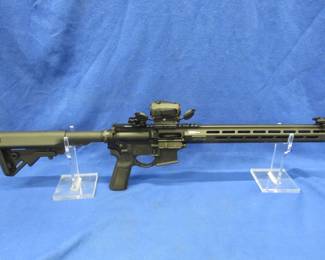 Lot 19. Springfield Armory Saint Victor 9mm semi-auto rifle. S/N: ST568975 Includes a Vortex Red Dot, two magazines, and a soft carrying case. Minimum bid $500. Permit Required.