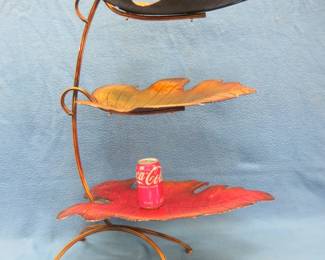 Lot 263. Three-tiered leaf-inspired metal display stand
