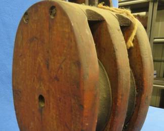 Lot 69. Antique wooden pulley