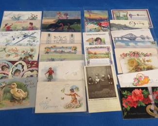 Lot 45. Mid-century postcards in plastic sleeves