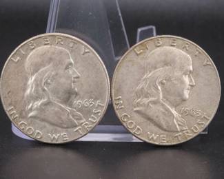 Lot 124. Two Franklin Half Dollars