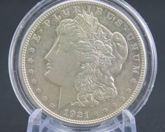 Lot 228. 1921 D High Grade Morgan Silver Dollar