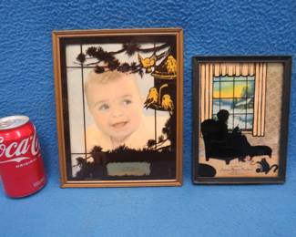 Lot 12. Two advertising silhouette mirrors from Minnesota towns. Montevideo and Upsala.