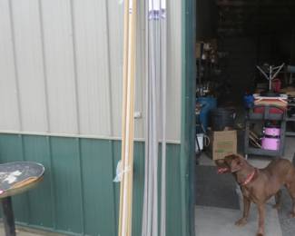 Lot 70. Two different colors of 1/4 round trim. 10 x 94.5" "iron" and 12 x 94.5" "celeste".