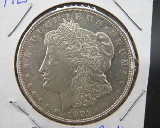 Lot 349. 1921 D Morgan silver dollar