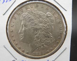 Lot 350. 1885 P Morgan silver dollar