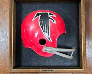 Lot #B19 - Vintage Riddell NFL Atlanta Falcons Football Helmet Wall Display